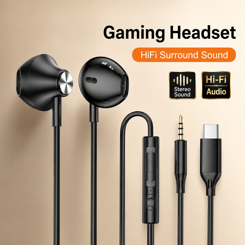 Gaming Accessories Iphone - HiFi Surround Headphones Bass Stereo Sound