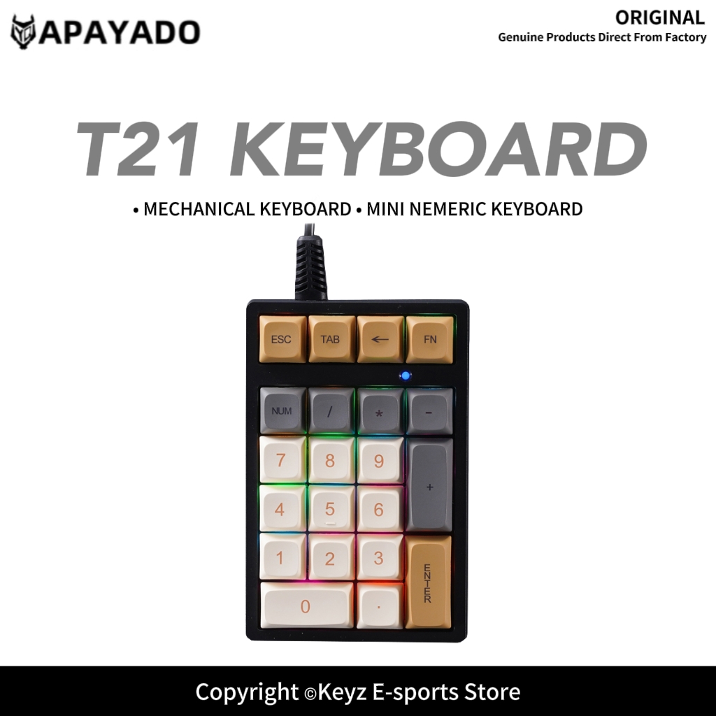 T21 Mini Number Keypad RGB Bac - Keyboard Numpad Separate 评论和价格