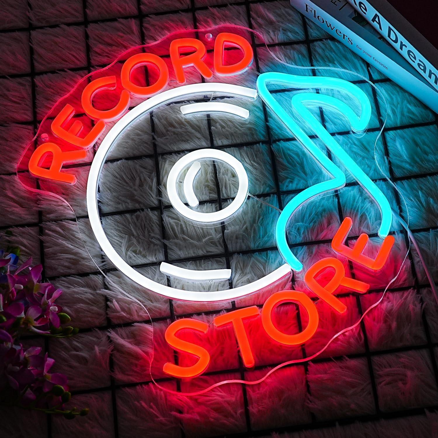 Record Store Neon Sign Music N - Gaming Accessories Store 评论和价格