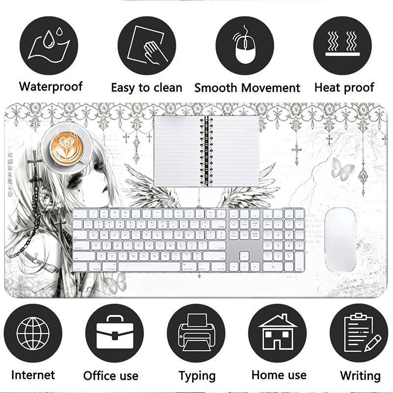 Leather Mousepad Black White A - Gaming Accessories For Pc 评论和价格